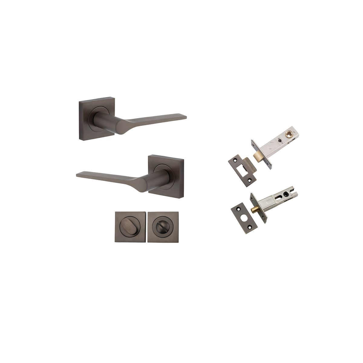 0431KPRIV60 - Como Lever - Square Rose Privacy Kit - Signature Brass - Privacy