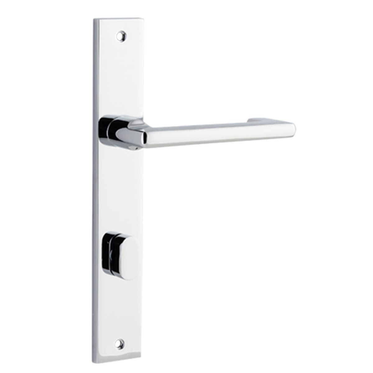 11848P85 - Baltimore Return Lever - Rectangular Backplate - Polished Chrome - Privacy