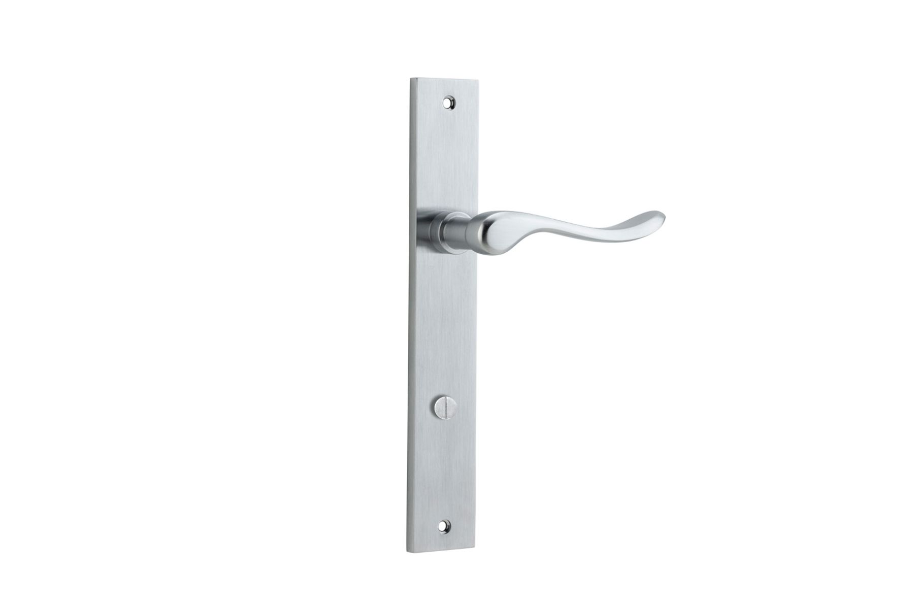 12420P85 - Stirling Lever - Rectangular Backplate - Brushed Chrome - Privacy