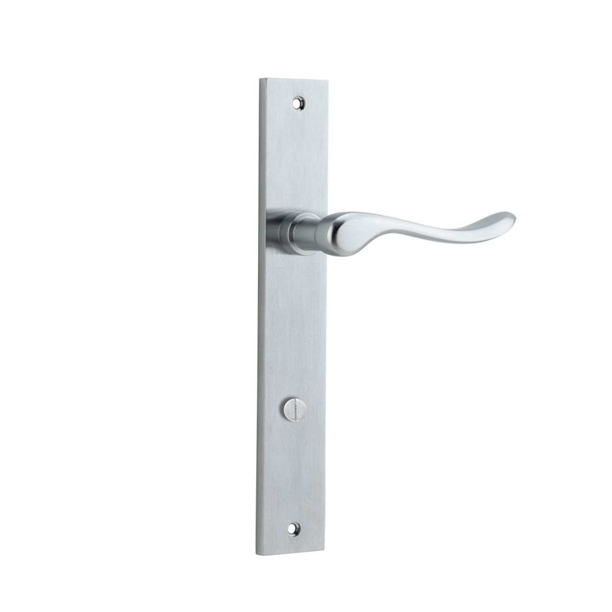 12420P85 - Stirling Lever - Rectangular Backplate - Brushed Chrome - Privacy