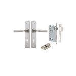 14794KENTR60KK - Berlin Lever - Chamfered Backplate Entrance Kit with High Security Lock - Satin Nickel - Entrance
