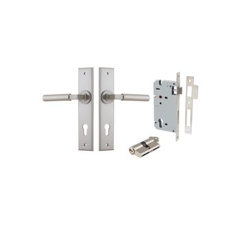 Berlin Lever - Chamfered Backplate Entrance Kit with High Security Lock