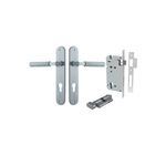 12268KENTR60KT - Brunswick Lever - Oval Backplate Entrance Kit with High Security Lock - Brushed Chrome - Entrance