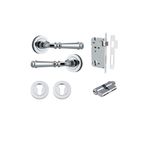 0314KENTR60KK - Verona Lever - Round Rose Entrance Kit with Separate High Security Lock - Polished Chrome - Entrance