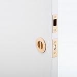 21436 - Round Sliding Door Pull Privacy Kit with Inbuilt Privacy Turn - Brushed Brass - Privacy