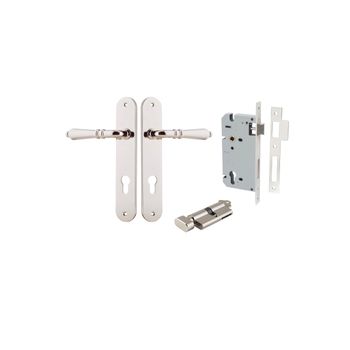 Sarlat Lever - Oval Backplate Entrance Kit with High Security Lock