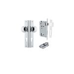 11820KENTR60KK - Paddington Knob - Rectangular Backplate Entrance Kit with High Security Lock - Polished Chrome - Entrance