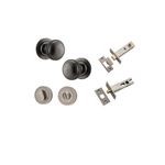 0217KPRIV60 - Paddington Knob - Round Rose Privacy Kit with Separate Privacy Turn - Distressed Nickel - Privacy