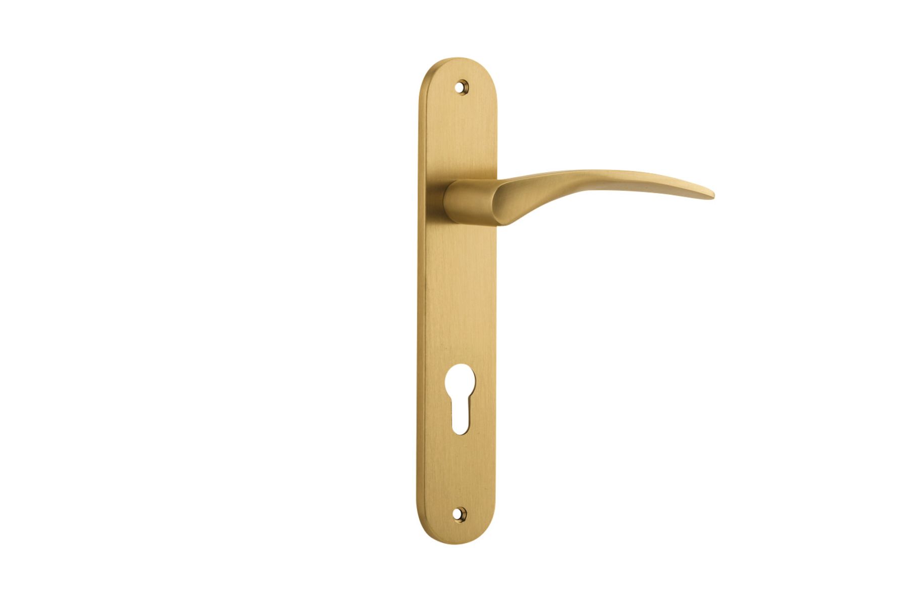 15728E85 - Oxford Lever - Oval Backplate - Brushed Brass - Entrance