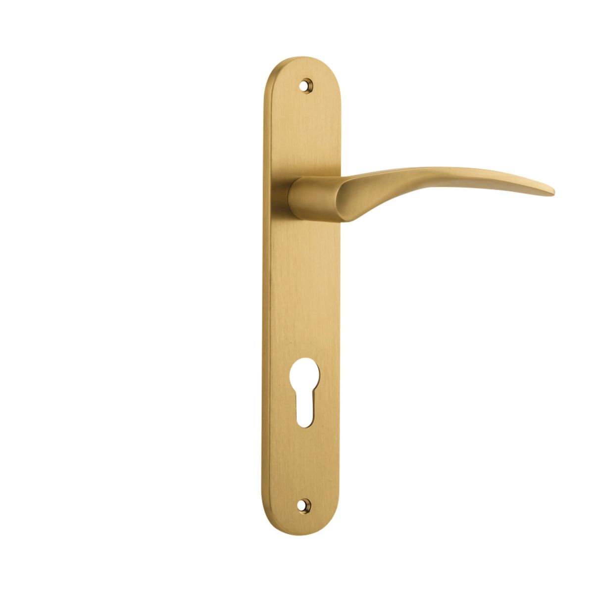 15728E85 - Oxford Lever - Oval Backplate - Brushed Brass - Entrance