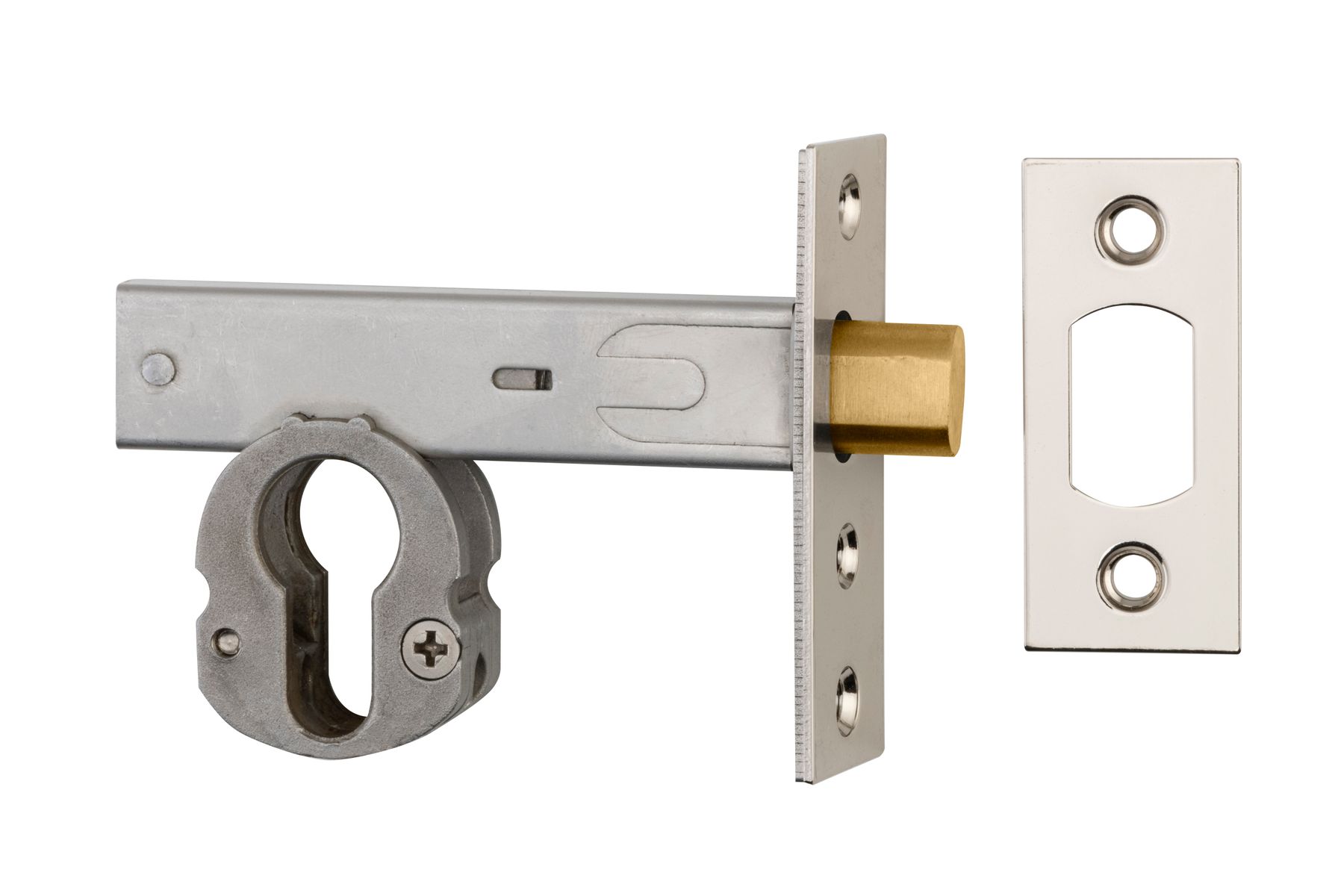 22158 - Euro Mortice Deadbolt - 60mm Backset - Polished Nickel - Entrance