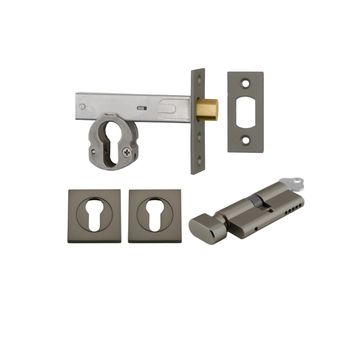 Euro Mortice Deadbolt Kit - 70mm Backset with Square Euro Escutcheon Key/Thumb