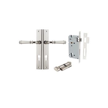 Verona Lever - Rectangular Backplate Entrance Kit with High Security Lock