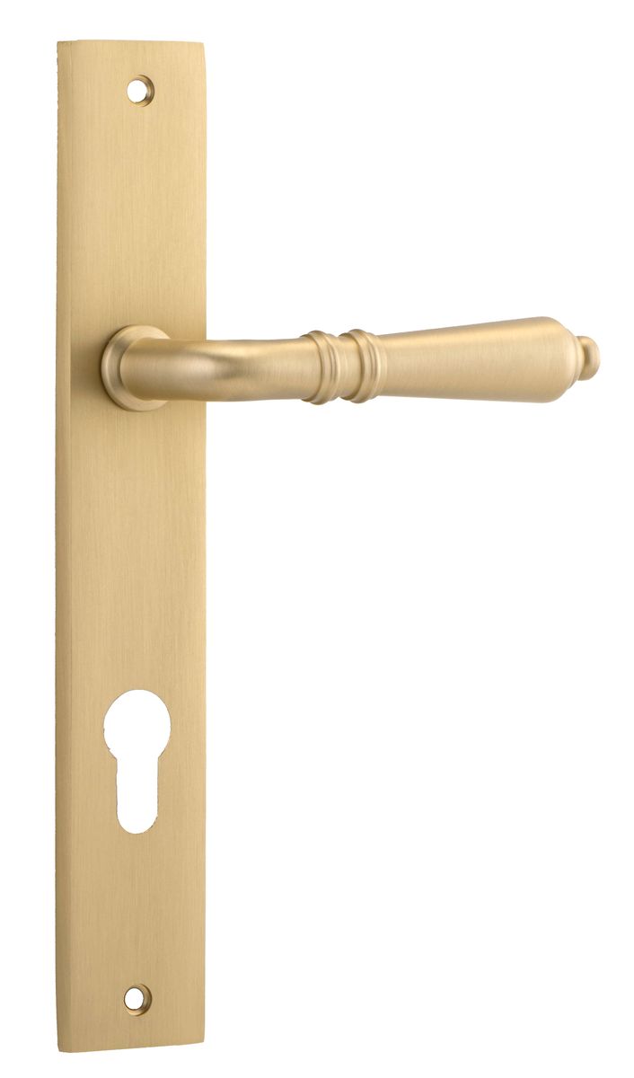 15200E85 - Sarlat Lever - Rectangular Backplate - Brushed Brass - Entrance