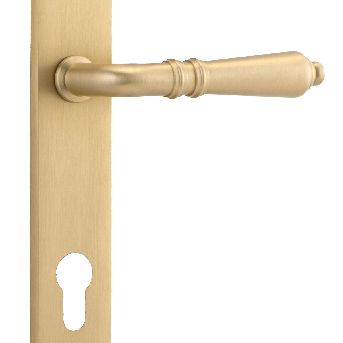 15200E85 - Sarlat Lever - Rectangular Backplate - Brushed Brass - Entrance