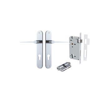 Como Lever - Oval Backplate Entrance Kit with High Security Lock