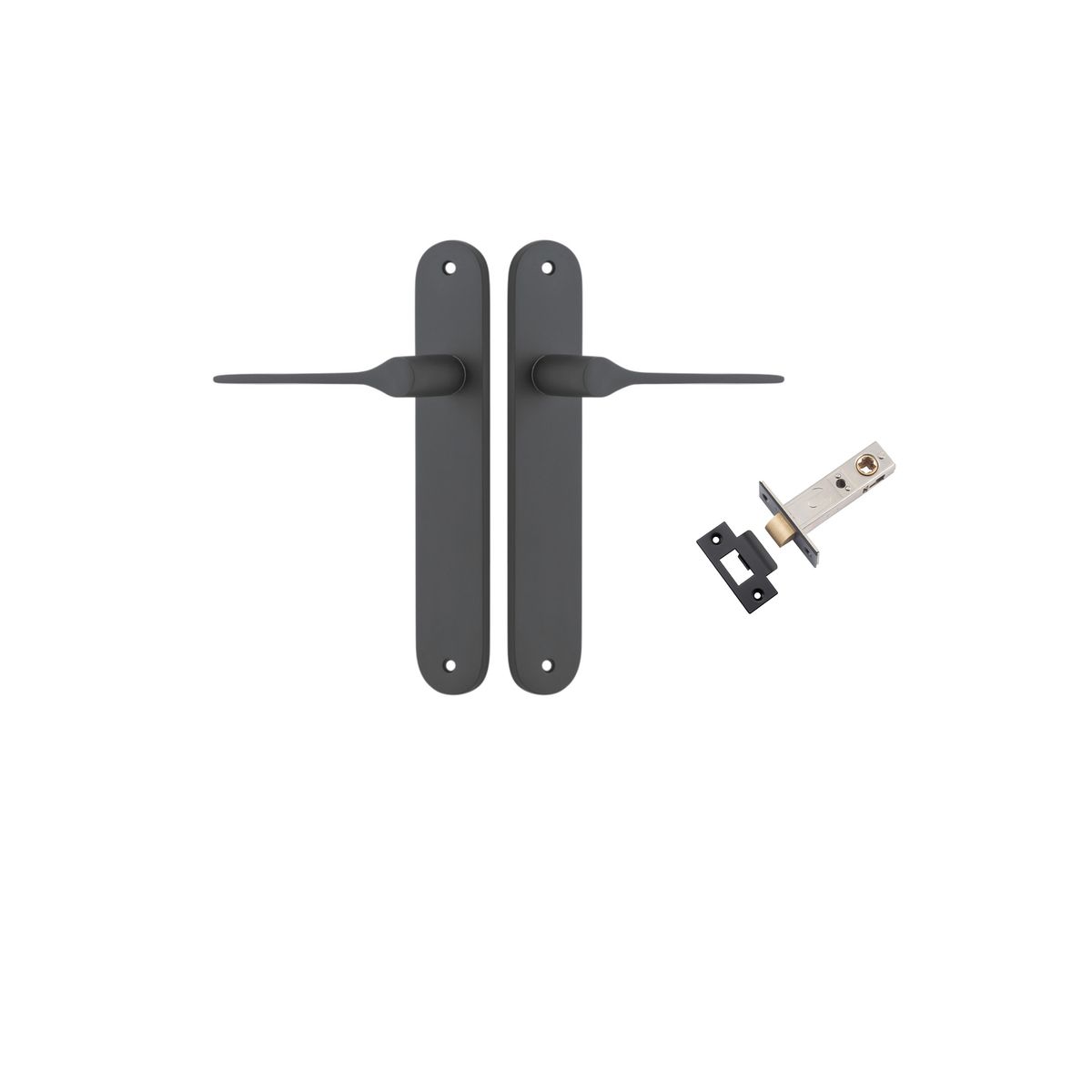 12770KPASS60 - Como Lever - Oval Backplate Passage Kit - Matt Black - Passage
