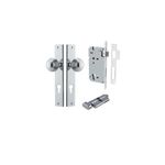 11824KENTR60KT - Guildford Knob - Rectangular Backplate Entrance Kit with High Security Lock - Polished Chrome - Entrance