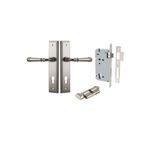 14742KENTR60KT - Verona Lever - Stepped Backplate Entrance Kit with High Security Lock - Satin Nickel - Entrance