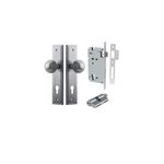 12342KENTR60KK - Guildford Knob - Stepped Backplate Entrance Kit with High Security Lock - Brushed Chrome - Entrance