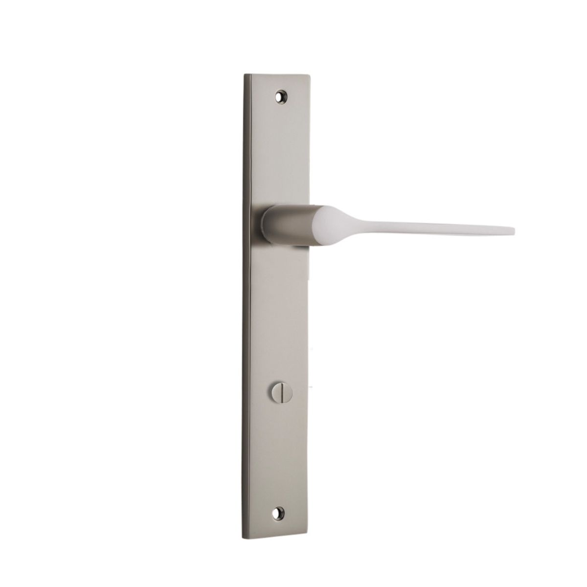 14754P85 - Como Lever - Rectangular Backplate - Satin Nickel - Privacy
