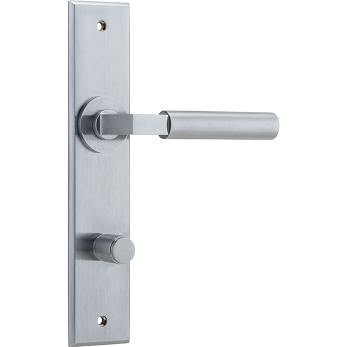 12294P85 - Berlin Lever - Chamfered Backplate - Brushed Chrome - Privacy