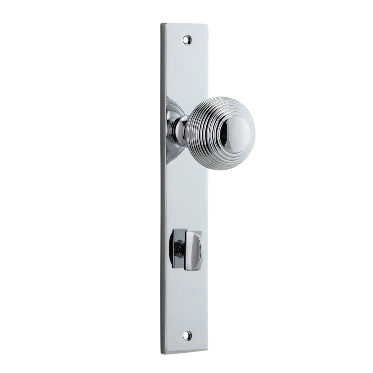 11824P85 - Guildford Knob - Rectangular Backplate - Polished Chrome - Privacy