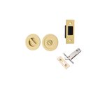 17182 - Round Sliding Door Pull Privacy Kit with Inbuilt Privacy Turn - Brushed Gold PVD - Privacy