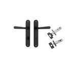 12876KPRIV60 - Copenhagen Lever - Oval Backplate Privacy Kit with Privacy Turn - Matt Black - Privacy