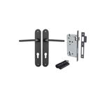 12726KENTR60KK - Baltimore Lever - Oval Backplate Entrance Kit with High Security Lock - Matt Black - Entrance