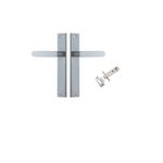 12248KPASS60 - Bronte Lever - Rectangular Backplate Passage Kit - Brushed Chrome - Passage