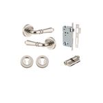 9209KENTR60KK - Sarlat Lever - Round Rose Entrance Kit with Separate High Security Lock - Satin Nickel - Entrance