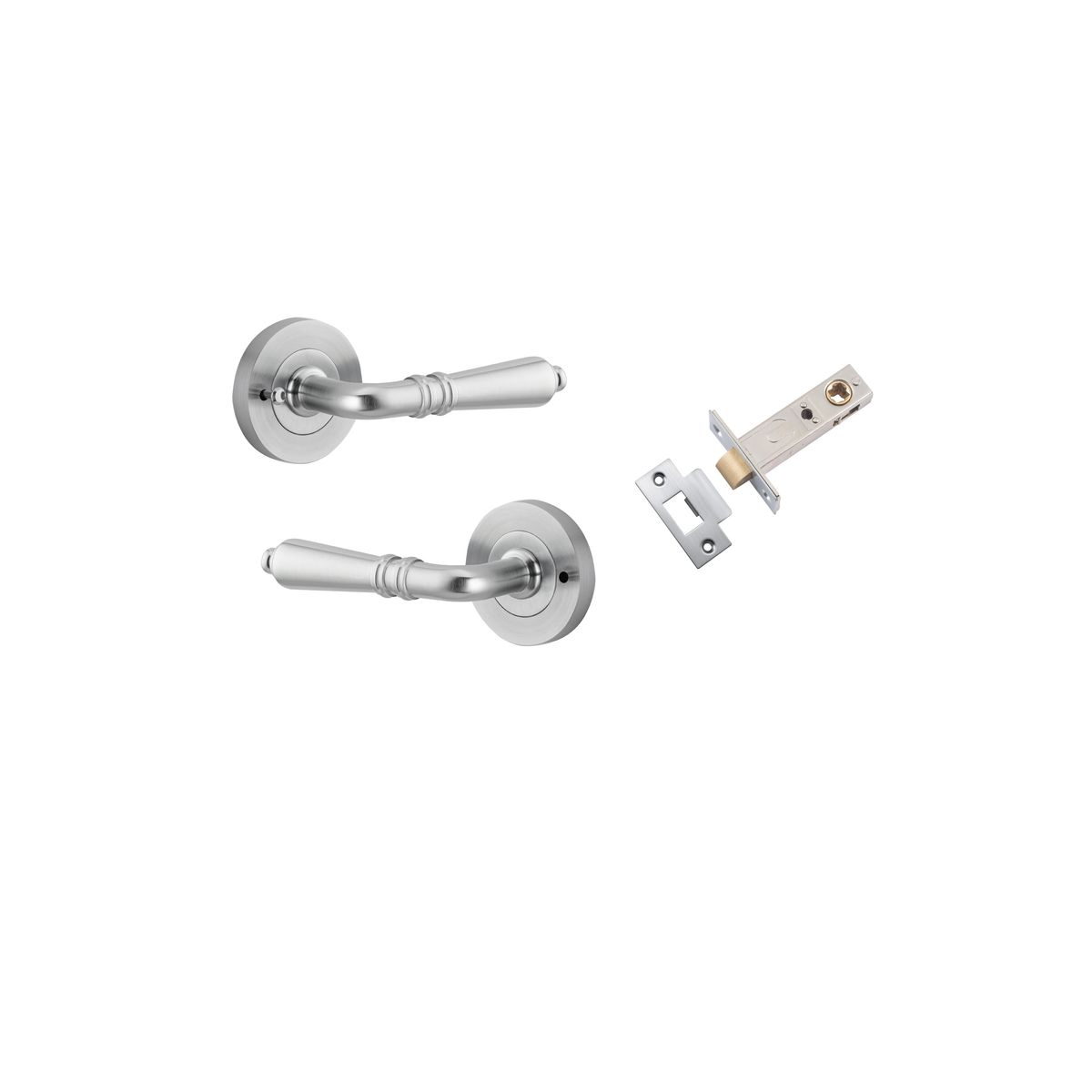 9205KIBPRIV60 - Sarlat Lever - Round Rose (Inbuilt Privacy) - Brushed Chrome - Privacy