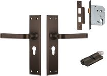 Menton Lever - Long Backplate Entrance Set with High Security Lock