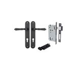 12724KENTR60KT - Sarlat Lever - Oval Backplate Entrance Kit with High Security Lock - Matt Black - Entrance