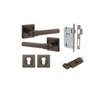 21201KENTR60KT - Helsinki Lever - Square Rose Entrance Kit with Separate High Security Lock - Signature Brass - Entrance