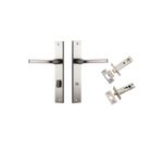 14708KPRIV60 - Annecy Lever - Rectangular Backplate Privacy Kit with Privacy Turn - Satin Nickel - Privacy