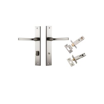 Annecy Lever - Rectangular Backplate Privacy Kit with Privacy Turn