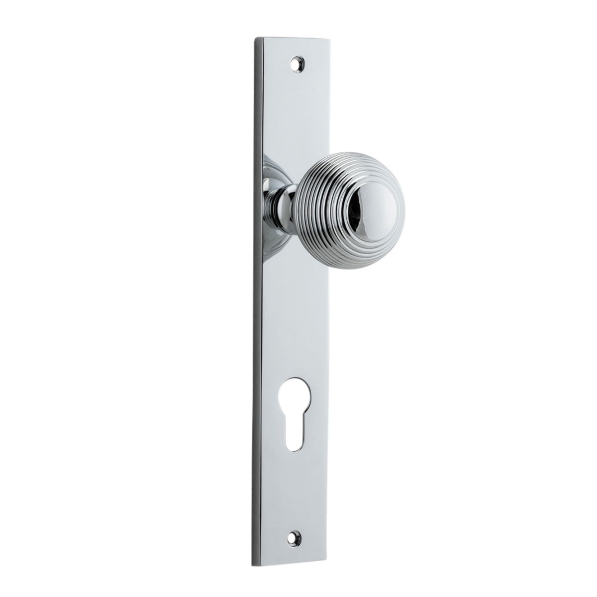 11824E85 - Guildford Knob - Rectangular Backplate - Polished Chrome - Entrance