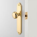 10328 - Cambridge Knob - Shouldered Backplate - Polished Brass - Passage