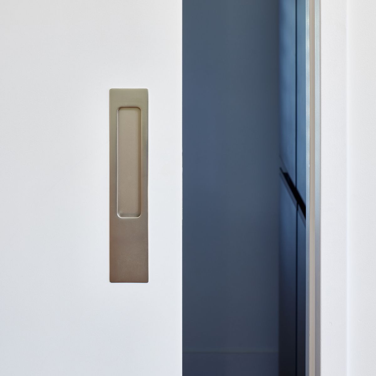 21419 - Rectangular Sliding Door Pull Passage Kit - Satin Nickel - Passage