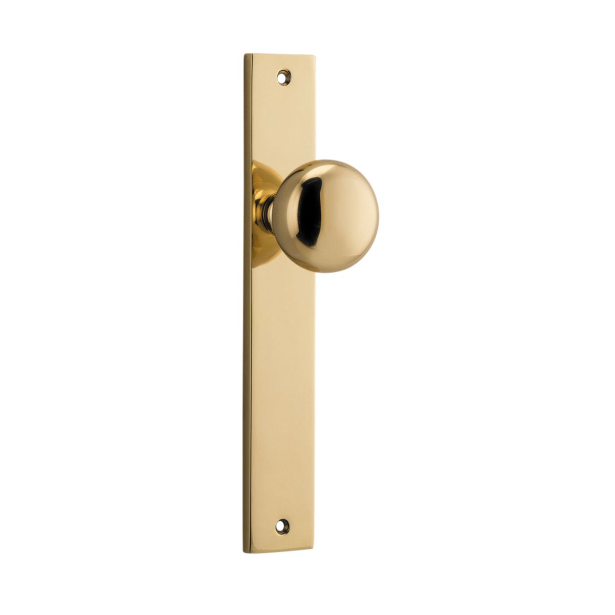 10322 - Cambridge Knob - Rectangular Backplate - Polished Brass - Passage