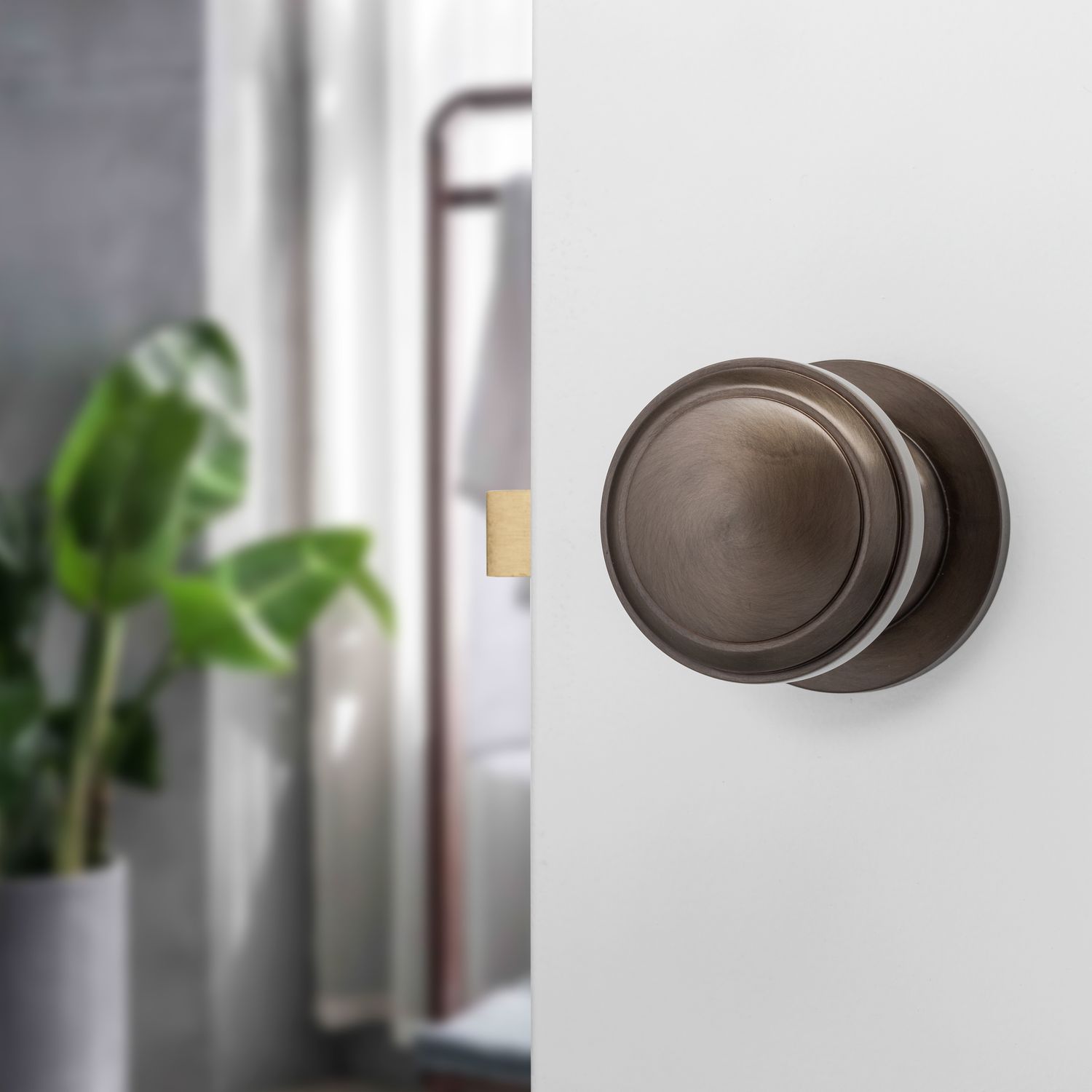 0217 - Paddington Knob - Round Rose - Distressed Nickel - Passage