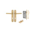 16400KENTR60KK - Helsinki Lever - Oval Backplate Entrance Kit with High Security Lock - Brushed Gold PVD - Entrance