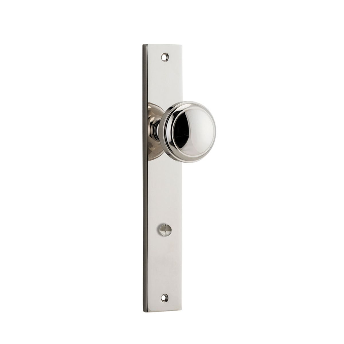 14320P85 - Paddington Knob - Rectangular Backplate - Polished Nickel - Privacy
