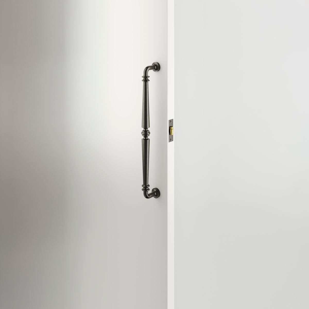21857 - Roller Latch with Face Plate and Striker - Distressed Nickel