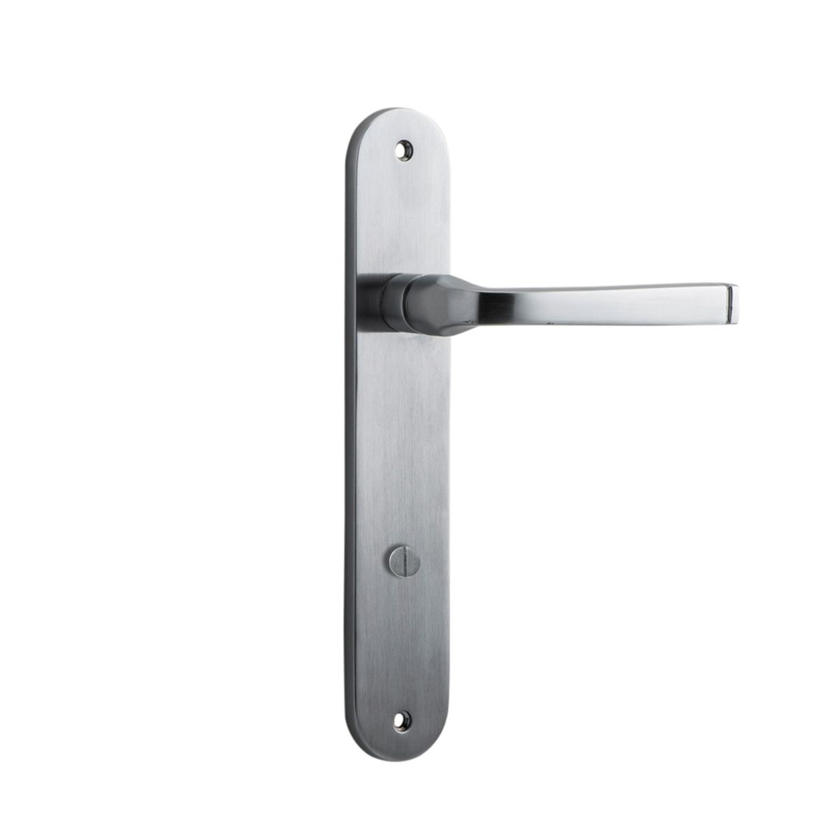 12232P85 - Annecy Lever - Oval Backplate - Brushed Chrome - Privacy