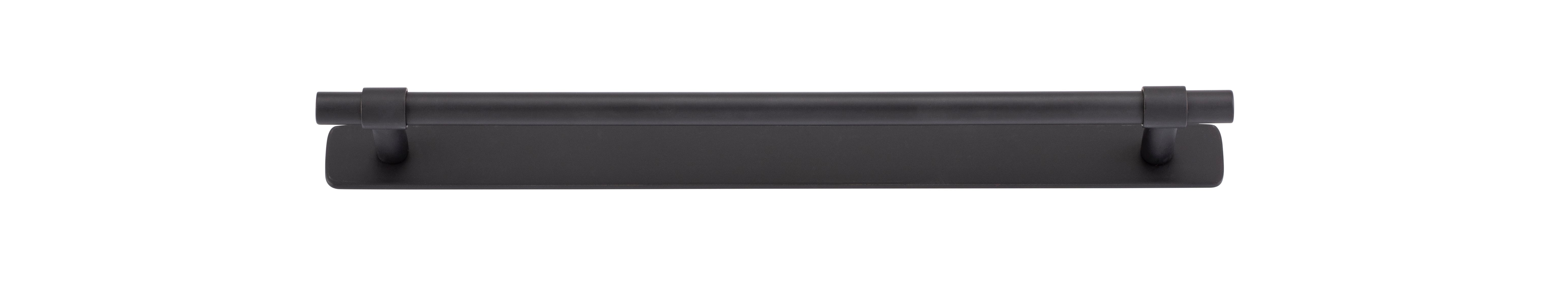 21023B - Helsinki Cabinet Pull with Backplate - CTC256mm - Matt Black