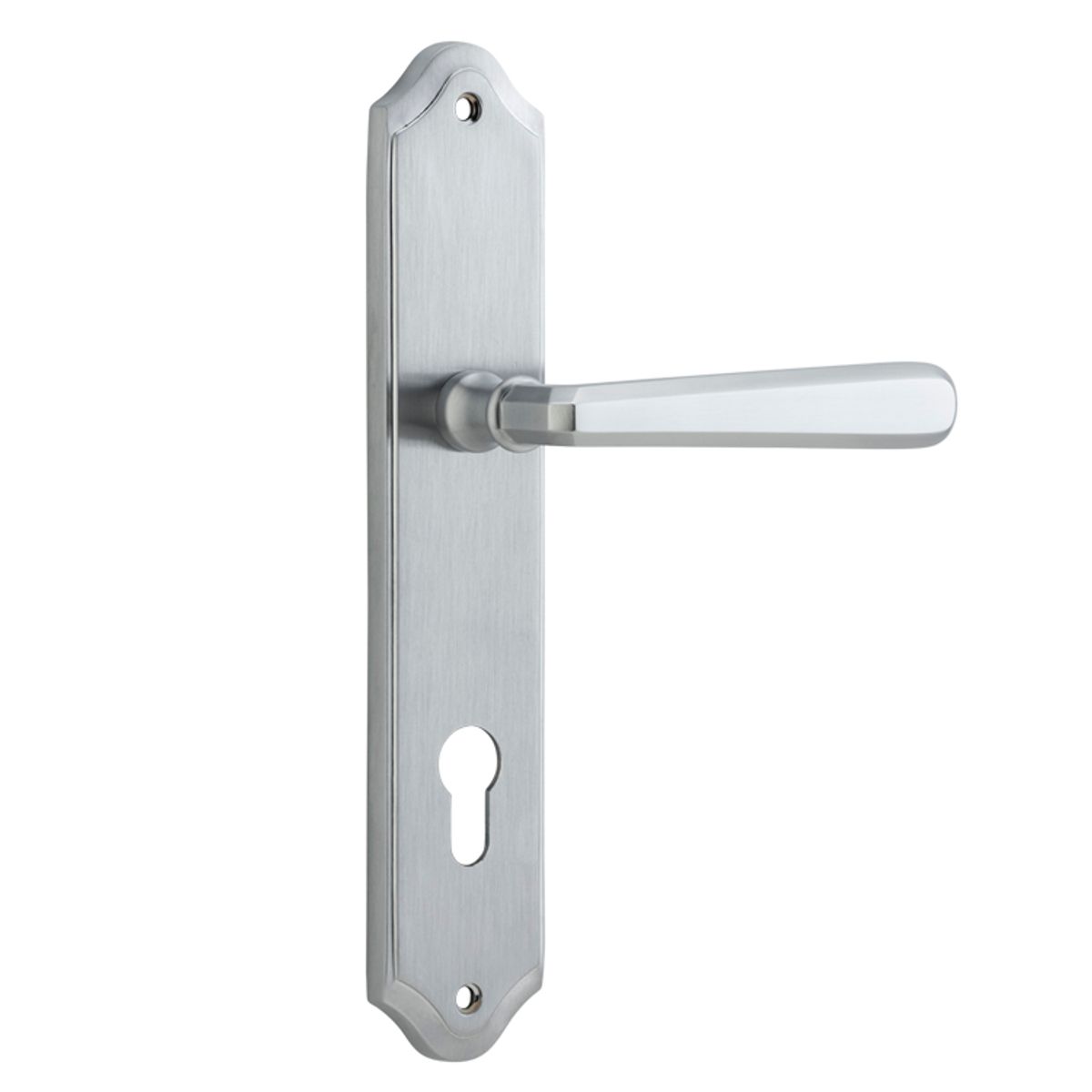 12374E85 - Copenhagen Lever - Shouldered Backplate - Brushed Chrome - Entrance