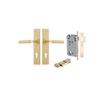 15294KENTR60KT - Berlin Lever - Chamfered Backplate Entrance Kit with High Security Lock - Brushed Brass - Entrance